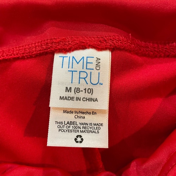 🆕 Time and Tru Super Plush “Falalala” High Waisted Junior Leggings - Picture 5 of 5